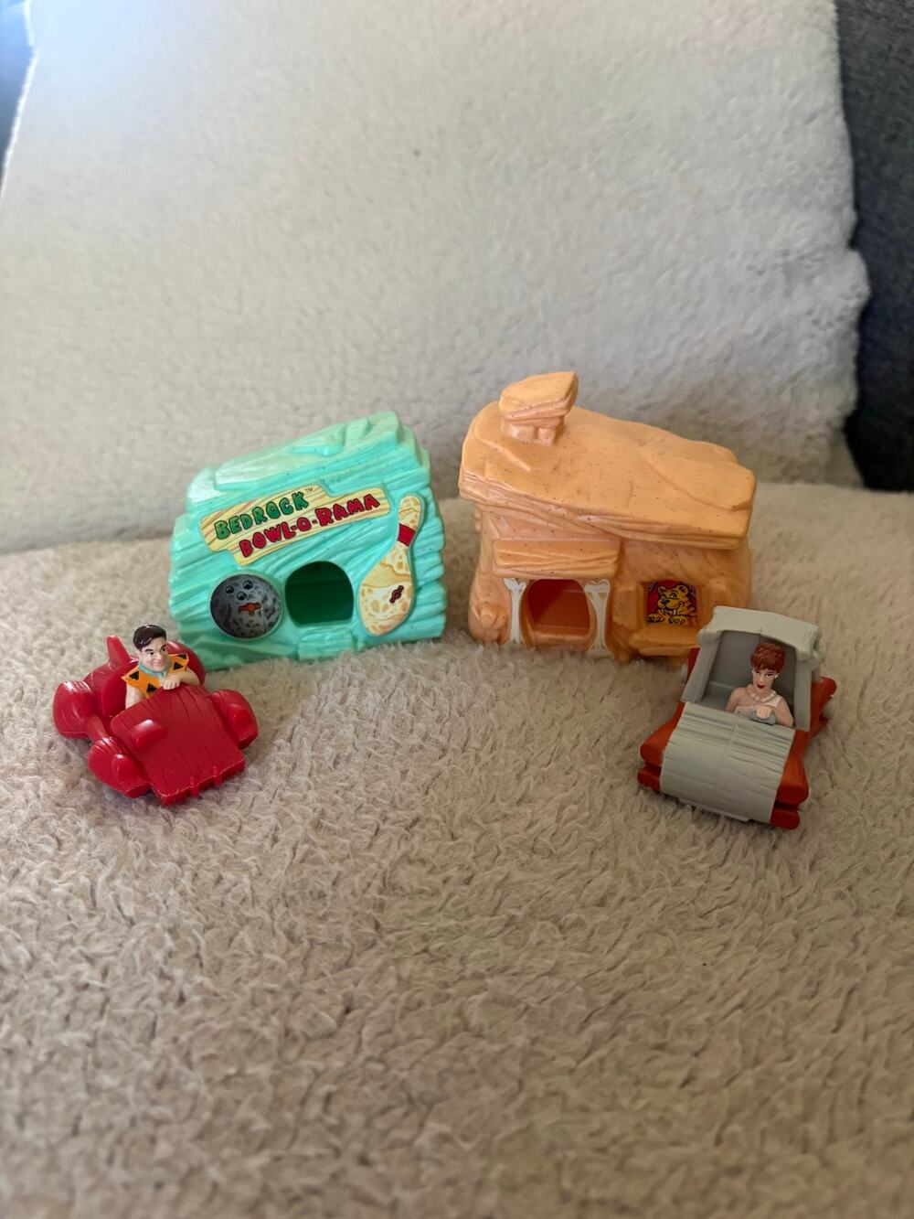 Vintage 1993 McDonalds Flinstones The Movie Fred Wilma Car House Set of 2